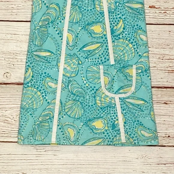 Lilly Pulitzer Little Lilly Jumper Shift Dress Teal Clam Print Sz 7 - Picture 9 of 12